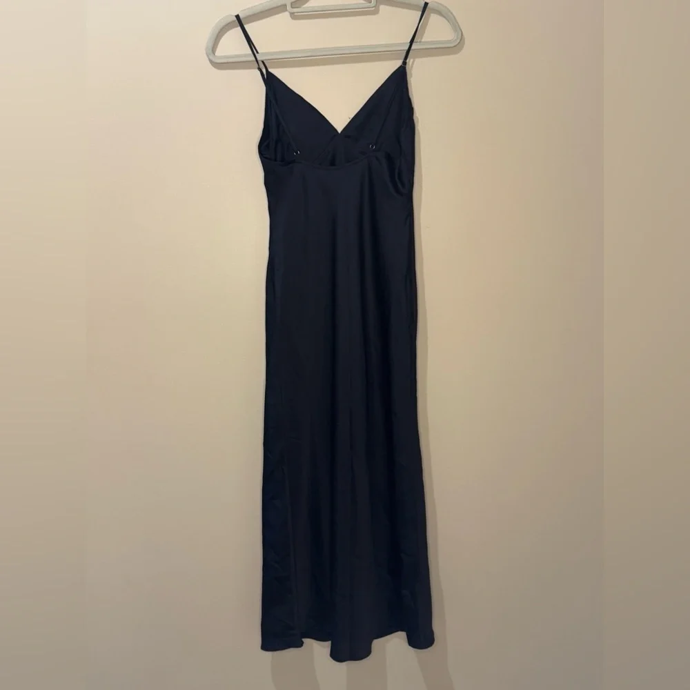Abercrombie & Fitch Rushed Satin Slip Mido Dress | XSmall | Black